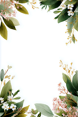 JPG 식물 디자인 꽃 예술 분홍색 컬러 백그라운드 잎 일러스트 자연 생명 추상 프레임 장식 초록색 여름 봄 공백 테두리 식물원 테마 국내일러스트 AI일러스트 AI콘텐츠 계절 무늬 생태계 파일형식