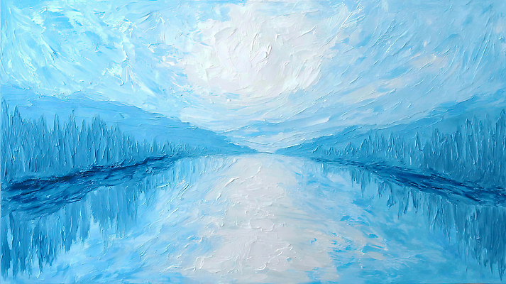 JPG 나무 예술 컬러 일러스트 자연 하늘 수채화 회화 풍경 물 여름 강 반사 평화 환경 수면 그림 조화 국내일러스트 AI일러스트 AI콘텐츠 자연요소 식물 계절 컨셉 말하기 생태계 파일형식