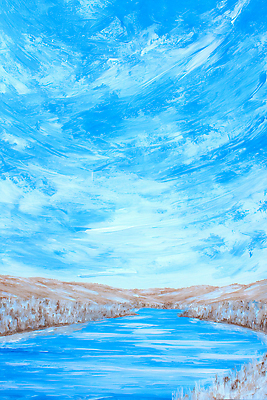 JPG 컬러 일러스트 자연 하늘 풍경 물 파란색 강 햇빛 반사 갈색 대기 수면 언덕 그림 조경 지역 뷰티풀 평야 국내일러스트 AI일러스트 AI콘텐츠 자연요소 태양 생태계 파일형식