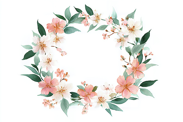 JPG 모양 식물 디자인 꽃잎 꽃 컬러 꽃다발 백그라운드 잎 일러스트 자연 프레임 장식 초록색 화환 봄 흰색 원형 원예 뷰티풀 국내일러스트 AI일러스트 AI콘텐츠 도형 계절 취미 생태계 파일형식