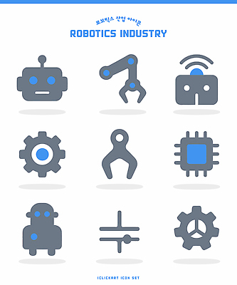 아이콘 전자제품 파일형식 벡터 로봇 산업 기계 기술 회로판 디자인 기어 전자 장비 시스템 자동화 컴퓨터 2D아이콘 AI파일