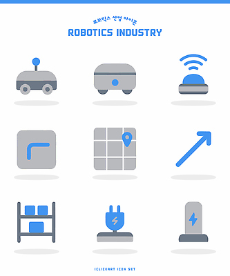 아이콘 문자 산업 컨셉 에너지 로봇 파일형식 벡터 기호 심볼 기술 자동화 기계 로봇산업 자료 시스템 혁명 장비 전기에너지 물류 2D아이콘 AI파일