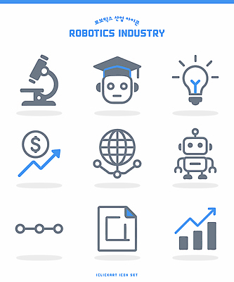 아이콘 문자 산업 컨셉 로봇 파일형식 벡터 기술 과학 경제 자료 기호 글로벌 성장 실험 연구소 로봇산업 교육 혁명 2D아이콘 AI파일