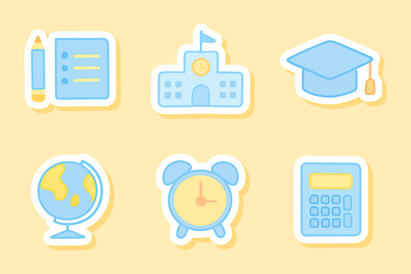 아이콘 모자_잡화 교육 졸업 학교 문구용품 학용품 필기구 장비 파일형식 벡터 종이 연필 시계 학사모 지구본 계산기 백그라운드 그림 학습 학생 교실 2D아이콘 AI파일