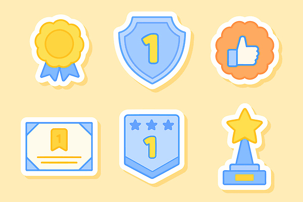 아이콘 컨셉 최고 상_우승 파일형식 벡터 수상_상을받음 배지 상징 디자인 상패 스타 우승 그래픽 컬러 이미지 점수 대회 결과 2D아이콘 AI파일