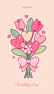 모양 식물 기념일 꽃 감정 꽃다발 결혼 컨셉 이벤트 파일형식 벡터 결혼식 사랑 하트 메시지 리본 장식 축하 마음 컬러 디자인 풍경 생일 축제 화초 로맨틱 심볼 국내일러스트 일러스트 AI파일 부케 튤립