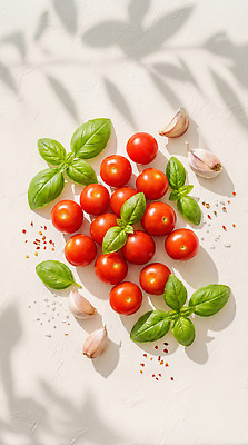 JPG 편집이미지 음식 토마토 식재료 재료 마늘 요리 샐러드 신선 양념 해산물 준비 레시피 바질 편리함 토마토파스타 편집실사 AI포토 AI콘텐츠 컨셉 채소 파스타 CG 파일형식