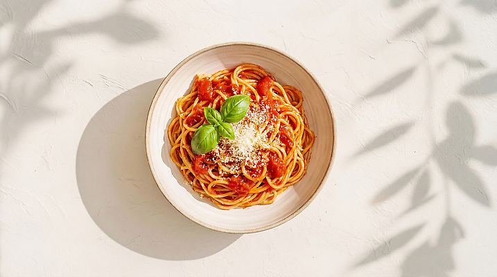 JPG 편집이미지 접시 음식 탁자 치즈 파스타 스파게티 요리 식사 이탈리아 저녁 점심 바질 토마토파스타 편집실사 AI포토 AI콘텐츠 식기 유럽 가구 유제품 서양음식 야간 CG 파일형식
