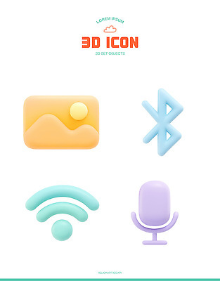 아이콘 음향기기 모션 전자제품 디지털합성 무선인터넷 파일형식 3D 그래픽 디자인 컬러 이미지 블루투스 와이파이 마이크 오브젝트 모양 세트 만들기 컴퓨터 소셜 3D아이콘 PSD