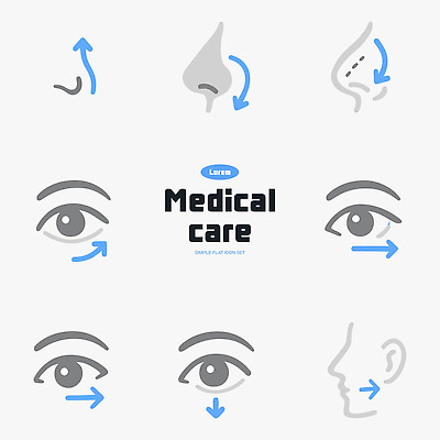 문자 뷰포인트 모션 신체부위 수술 파일형식 벡터 의학 기호 코 얼굴 옆모습 단순화된 설명 자료 건강 표현 디자인 AI파일 성형수술 시술 일러스트 국내일러스트