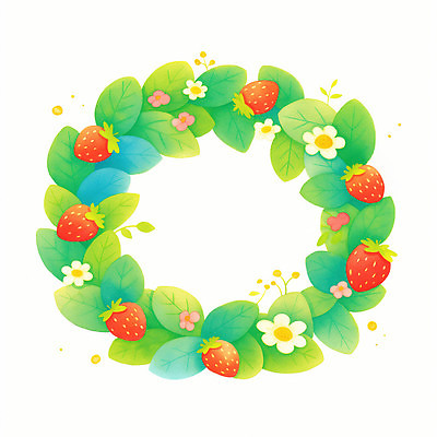 JPG 식물 디자인 기념일 꽃 예술 컬러 겨울 일러스트 자연 딸기 프레임 선물 이벤트 그래픽 장식 초록색 여름 화환 봄 원형 의식 식물원 국내일러스트 AI일러스트 AI콘텐츠 도형 계절 과일 생태계 파일형식