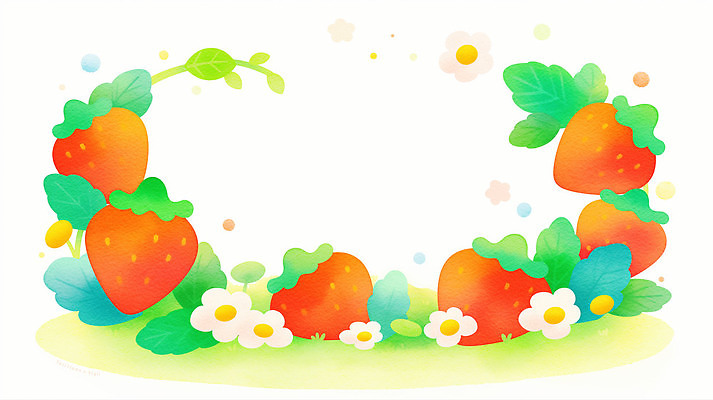 JPG 식물 디자인 열매 꽃 화초 컬러 백그라운드 과일 일러스트 자연 딸기 나뭇잎 프레임 밝음 그래픽 장식 여름 그림 식물원 국내일러스트 AI일러스트 AI콘텐츠 계절 잎 생태계 파일형식