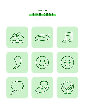 아이콘 감정 문화예술 신체부위 생태계 파일형식 벡터 마음 관리 디자인 자연 음악 행복 슬픔 생각 손 사랑 표현 세트 2D아이콘 AI파일
