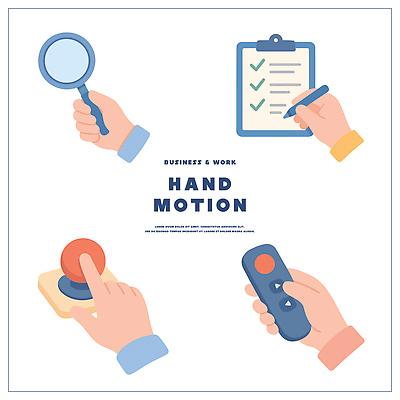 모션 신체부위 작업 파일형식 벡터 손짓 비즈니스 확대경 체크리스트 버튼 리모컨 손 수행 도구 전달 확인 조작 제어 상호작용 업무 기술 국내일러스트 일러스트 AI파일