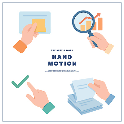 컨셉 비즈니스 모션 신체부위 업무 확인 파일형식 벡터 손짓 작업 체크표시 문서 흐름 손 그래프 탐색 분석 표현 사무 관리 효율 계획 회의 검사_조사 표시 정리 목록 국내일러스트 일러스트 AI파일