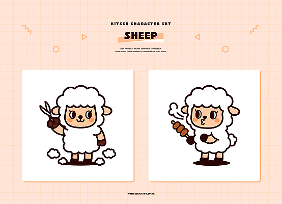 캐릭터 컬러 컨셉 포유류 신체부위 파일형식 벡터 양 귀여움 막대기 털 동물 디자인 세트 흰색 손 표정 백그라운드 그림 특징 스타일 일러캐릭터 일러스트 AI파일