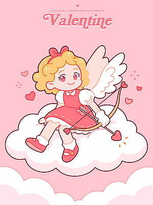 모양 캐릭터 감정 컨셉 데이이벤트 사람 파일형식 벡터 천사 발렌타인데이 사랑 화살 하트 축제 컬러 디자인 여자 어린이 하늘 기쁨 로맨틱 이벤트 일러캐릭터 일러스트 AI파일