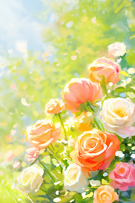 JPG 식물 꽃잎 꽃 감정 화초 컬러 꽃다발 일러스트 자연 생명 풍경 초록색 빛 햇빛 장미 정원 봄 꽃봉오리 원예 식물원 뷰티풀 국내일러스트 AI일러스트 AI콘텐츠 계절 취미 태양 생태계 파일형식