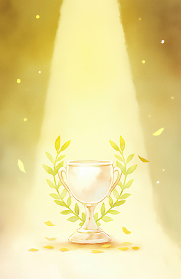 JPG 스포츠 상징 잎 일러스트 성공 조명 기념 빛 세계 경쟁 축하 우승 황금 트로피 장면 발견 승자 시상 시상식 연말 국내일러스트 AI일러스트 AI콘텐츠 식물 컨셉 최고 상_우승 파일형식