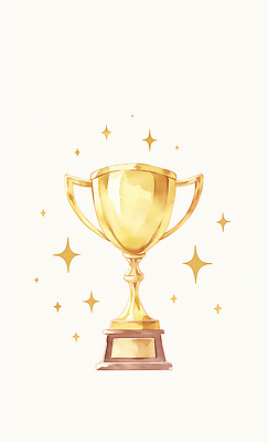 JPG 디자인 기념일 별 리본 상징 일러스트 성공 이벤트 축제 금색 축하 우승 목표 트로피 기념물 대회 시상 시상식 연말 자부심 국내일러스트 AI일러스트 AI콘텐츠 자연요소 컬러 컨셉 최고 상_우승 파일형식