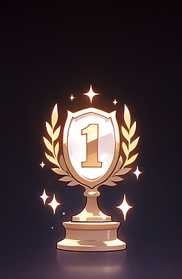 JPG 1 디자인 상징 일러스트 기념 이벤트 경기 반짝임 경쟁 금색 게임 축하 우승 수상_상을받음 결과 상패 트로피 리더 시상 시상식 연말 월계수 국내일러스트 AI일러스트 AI콘텐츠 스포츠 컬러 컨셉 모션 놀이 최고 상_우승 파일형식