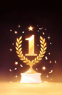 JPG 1 별 일러스트 성공 기념 이벤트 경기 장식 경쟁 기쁨 금색 축하 우승 목표 트로피 준비 장면 노력 시상 시상식 연말 국내일러스트 AI일러스트 AI콘텐츠 자연요소 감정 스포츠 컬러 컨셉 최고 상_우승 파일형식