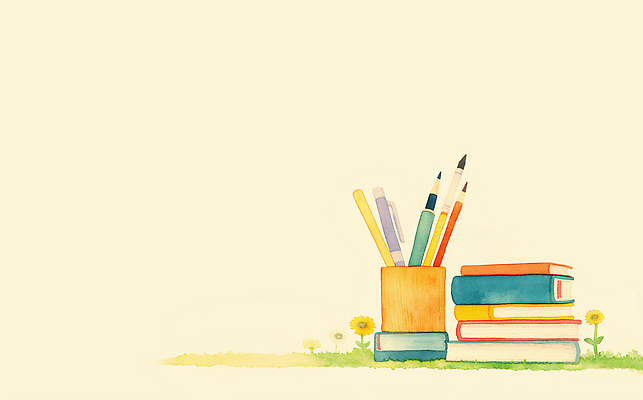 JPG 디자인 꽃 컬러 백그라운드 일러스트 학교 문구용품 일상 책 컵 학습 사무실 필기구 도구 작업 오브젝트 그림 정리 창의력 국내일러스트 AI일러스트 AI콘텐츠 식물 식기 교육 비즈니스 라이프 파일형식