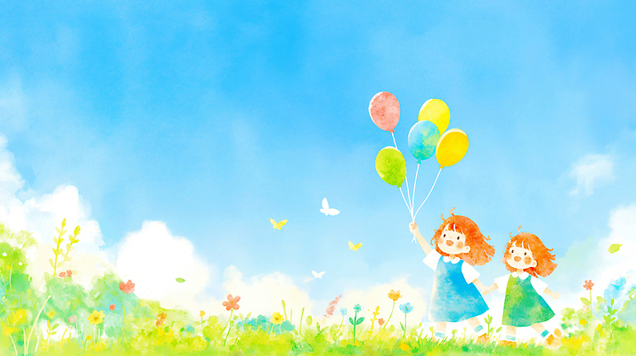 JPG 꽃 감정 어린이 컬러 나비 일러스트 자연 놀이 하늘 동화 웃음 풍경 초원 여름 친구 소풍 봄 아기 즐거움 그림 풍선 국내일러스트 AI일러스트 AI콘텐츠 식물 계절 곤충 관계 표정 사람 야외활동 생태계 파일형식