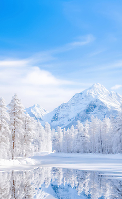 JPG 나무 편집이미지 호수 겨울 자연 하늘 날씨 산 풍경 야외 반사 맑음 숲속 숲 설산 편집실사 AI포토 AI콘텐츠 식물 계절 CG 생태계 파일형식
