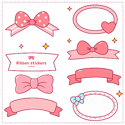 컬러 오브젝트 파일형식 벡터 리본 스티커 디자인 배너 분홍색 빨간색 꾸미기 장식 문구용품 디지털 무료 그래픽 플랫 모양 도형 장난감 국내일러스트 일러스트 AI파일