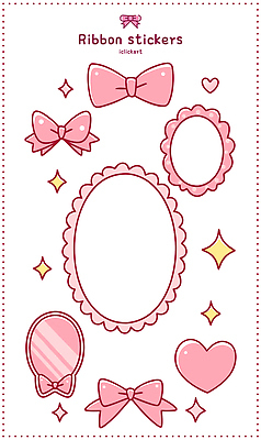 자연요소 모양 컬러 컨셉 무늬 공예 오브젝트 파일형식 벡터 분홍색 리본 스티커 장식 거울 하트 별 디자인 꾸미기 그림 문구용품 테마 패턴 창의력 수공예 감성 국내일러스트 일러스트 AI파일