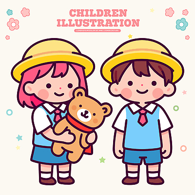 옷 여자 교육 남자 감정 어린이 인형 컨셉 관계 표정 사람 파일형식 벡터 곰인형 유치원 웃음 친구 장난감 소년 소녀 컬러 귀여움 행복 어린이옷 동물 그림 국내일러스트 일러스트 AI파일 유치원복 유치원생