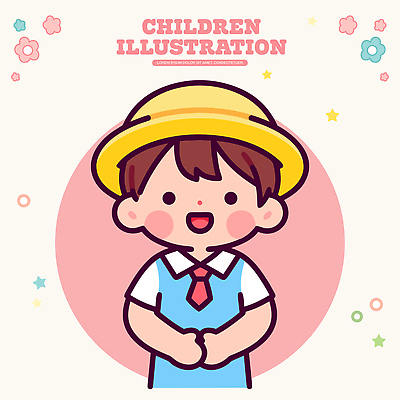 식물 옷 계절 교육 남자 감정 어린이 컬러 표정 사람 신체부위 파일형식 벡터 소년 웃음 분홍색 백그라운드 꽃 만화 얼굴 행복 그림 캐릭터 손 디자인 즐거움 여름 국내일러스트 일러스트 AI파일 유치원복 유치원 유치원생