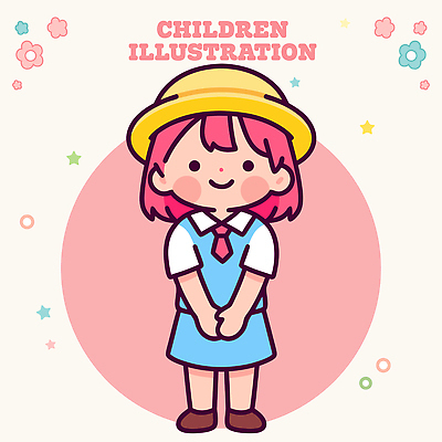 자연요소 식물 옷 교육 어린이 컨셉 표정 사람 그림 파일형식 벡터 웃음 백그라운드 꽃 별 디자인 컬러 초상화 귀여움 캐릭터 모션 단순화된 감정 국내일러스트 일러스트 AI파일 유치원복 유치원 유치원생