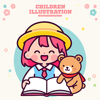자연요소 식물 옷 교육 감정 어린이 인형 관계 모션 표정 사람 파일형식 벡터 책 곰인형 웃음 꽃 별 즐거움 색칠 친구 학습 상상 읽기 이야기 캐릭터 국내일러스트 일러스트 AI파일 유치원복 유치원 유치원생