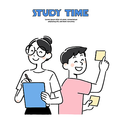 교육 감정 컨셉 관계 문구용품 사람 학습 사무용품 메모지 파일형식 벡터 시간 두명 공책 포스트잇 즐거움 협력 교양 습득 친구 모션 활용 아이디어 컬러 계획 정리 국내일러스트 일러스트 AI파일 스터디