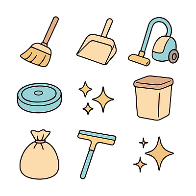 봉투 라이프 전자제품 도구 청소도구 청소 로봇 걸레 파일형식 벡터 빗자루 쓰레받기 청소기 청소로봇 쓰레기통 쓰레기봉투 물걸레 가정 위생 정리 일상 생활 장비 바닥 먼지 국내일러스트 일러스트 AI파일