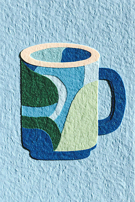 JPG 모양 디자인 종이 예술 컬러 백그라운드 패턴 일러스트 재료 추상 미술 그래픽 컵 파란색 고리 크기 테두리 오브젝트 그림 국내일러스트 AI일러스트 AI콘텐츠 식기 무늬 문화예술 파일형식