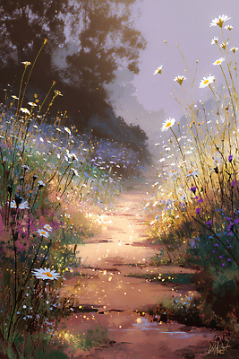 JPG 나무 꽃 길 컬러 이동 꽃밭 일러스트 자연 사람 풍경 여름 햇빛 소풍 평화 환경 산책 향기 뷰티풀 국내일러스트 AI일러스트 AI콘텐츠 식물 계절 컨셉 휴식 태양 야외활동 생태계 냄새 파일형식