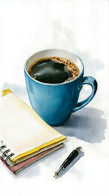 JPG 커피 음료 생각 일러스트 탁자 아침 취미 일상 학습 펜 공책 공간 기록 작업 집중 그림 문서 드로잉 오후 차분 국내일러스트 AI일러스트 AI콘텐츠 주간 교육 가구 컨셉 문구용품 미술 라이프 필기구 파일형식