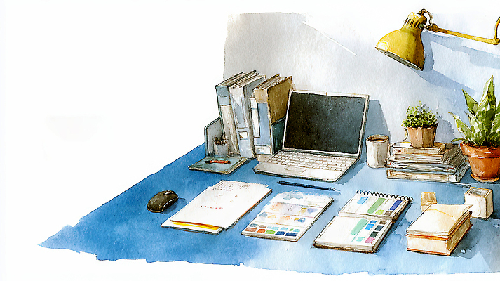 JPG 디자인 화분 커피 일러스트 조명 책 노트북 학습 사무실 필기구 자료 공간 등불 작업 사무 편안함 책상 오브젝트 문서 정리 국내일러스트 AI일러스트 AI콘텐츠 교육 음료 가구 비즈니스 문구용품 전자제품 업무 감각 파일형식