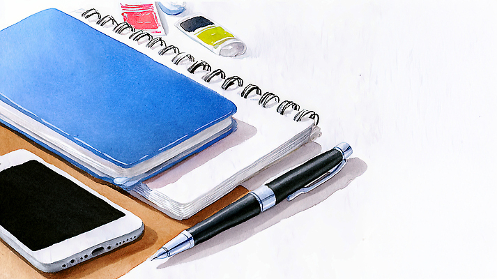 JPG 예술 일러스트 아이디어 일상 노트북 스마트폰 학습 필기구 펜 사무용품 물감 도구 기록 작업 책상 준비 그림 정리 창의력 국내일러스트 AI일러스트 AI콘텐츠 교육 가구 컨셉 문구용품 라이프 전자제품 핸드폰 스마트기기 미술도구 파일형식