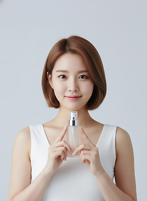 JPG 편집이미지 손 여자 백그라운드 관리 미소 뷰티 화장품 상품 피부 스킨케어 단순화된 스타일 강조 편집실사 AI인물포토 AI콘텐츠 표정 사람 신체부위 CG 파일형식 AI포토