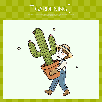 식물 잡화 생활용품 농업 취미 신체부위 생태계 파일형식 벡터 선인장 화분 정원 가꾸기 사람 장갑 야외활동 원예 손 농사 자연 원예용품 초원 도시 캐릭터 국내일러스트 일러스트 AI파일