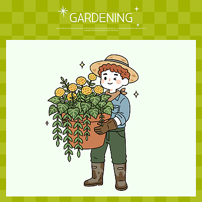 식물 꽃 감정 모션 사람 취미 신체부위 태양 생태계 원예 돌봄 파일형식 벡터 정원 어린이 화분 기르기 햇빛 정원가꾸기 행복 자연 육식 청소 도구 손 잎 꽃잎 Soil 물주기 국내일러스트 일러스트 AI파일