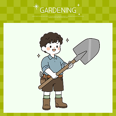 식물 계절 감정 관계 사람 취미 신체부위 생태계 원예 파일형식 벡터 정원 어린이 삽 흙 꽃 모션 즐거움 정원가꾸기 거름 나무 도구 손 포즈 자연 그늘 여름 친구 국내일러스트 일러스트 AI파일