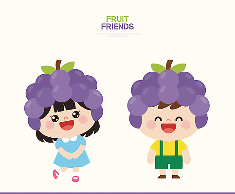 캐릭터 감정 컨셉 과일 관계 표정 사람 파일형식 벡터 친구 포도 어린이 놀이 웃음 모션 즐거움 백그라운드 귀여움 함께함 바쁨 놀이방 표현 일러스트 AI파일 일러캐릭터