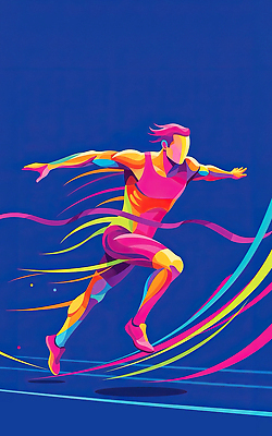 JPG 디자인 예술 스포츠 백그라운드 러닝셔츠 일러스트 모션 운동선수 그래픽 파란색 운동복 달리기 운동 힘 에너지 표현 모던 스타일 국내일러스트 AI일러스트 AI콘텐츠 옷 컬러 셔츠 건강 파일형식