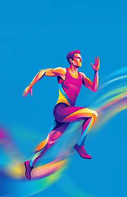 백그라운드 컨셉 모션 건강 사람 파란색 운동 파일형식 달리기 남자 파란배경 스포츠 포즈 연습 에너지 힘 집중 아웃도어 레저 경쟁 헬스 목표 성공 일러스트 국내일러스트 JPG