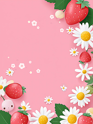 식물 계절 컬러 무늬 과일 생태계 파일형식 AI콘텐츠 딸기 꽃 분홍색 백그라운드 장식 자연 화초 디자인 여름 신선 색감 패턴 예술 추상 풍경 오브젝트 JPG AI일러스트 일러스트 프레임